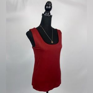 Tank Top Burgundy Medium Short Sleeve Simply Styled